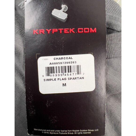 Kryptek Men’s Simple Flag Spartan T-Shirt Sz. M Charcoal Grey New - Picture 5 of 5